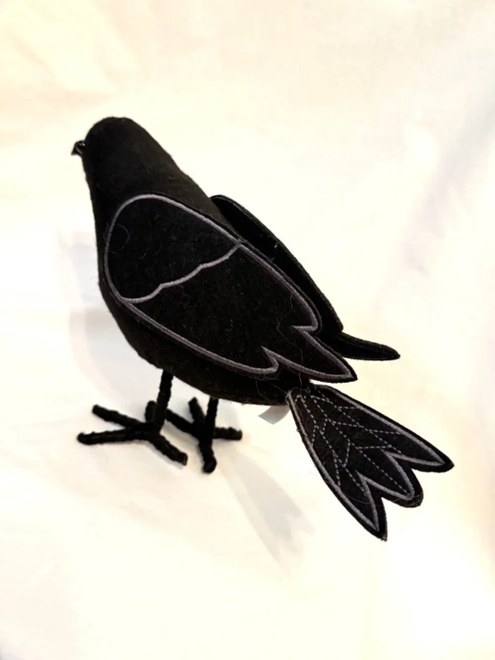 Target Black Felt Halloween Bird X 2 Decor Goth Whimsygoth Holiday Emo
